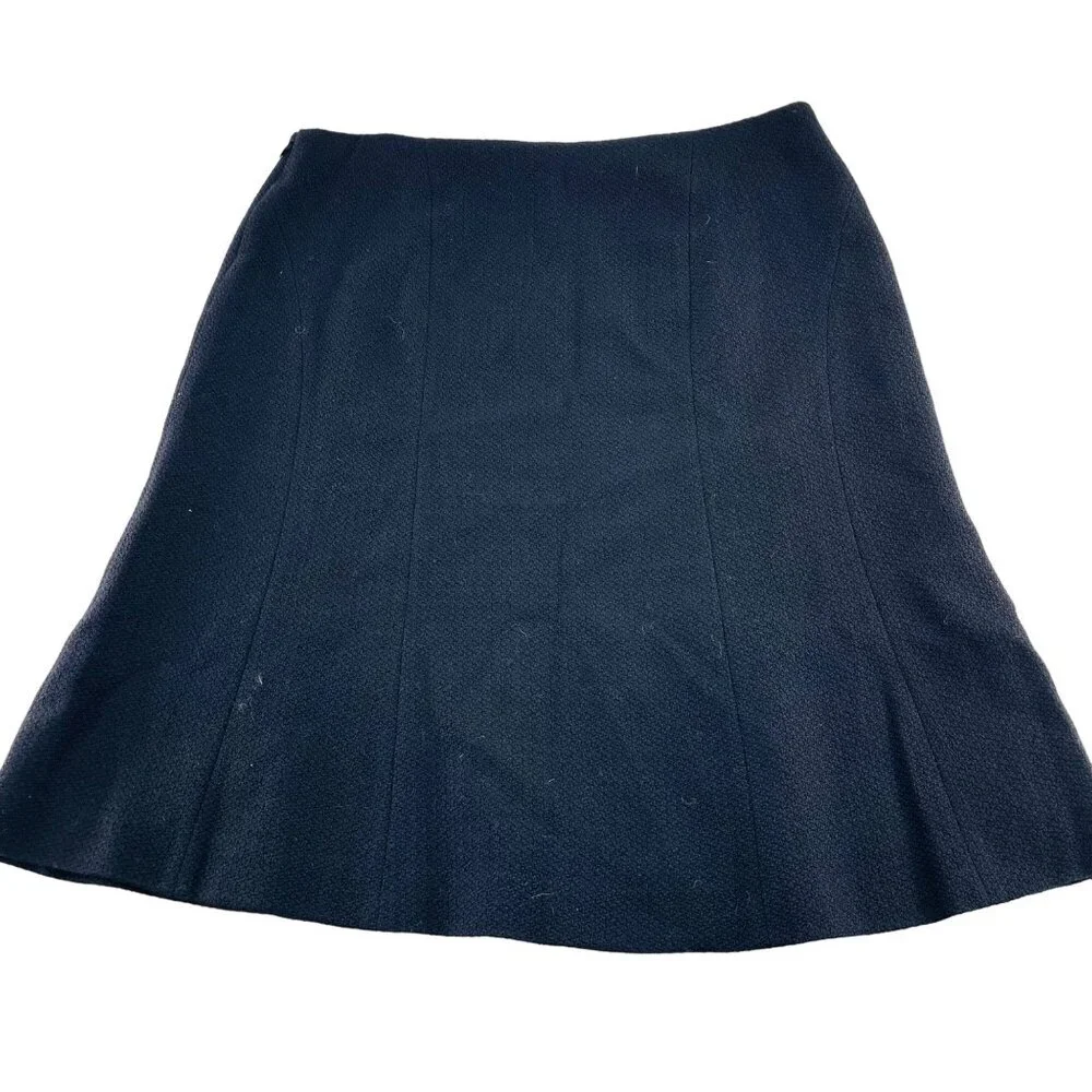 Ann Taylor Womens‎ A-Line Black Skirt Size Large Wool Blend